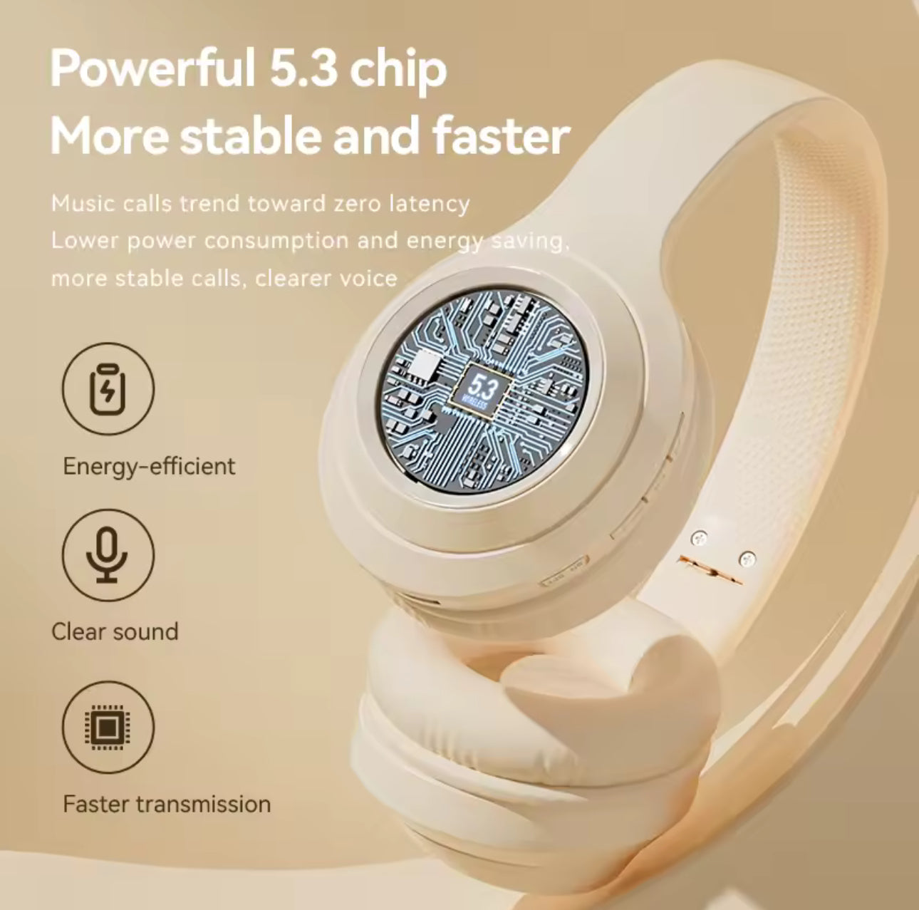 Luxury Surround Sound Wireless Bluetooth Headphones Over Ear Noise Reduction, Sports, Gamer Earphone with HD Mic handfree 🎧 🎶 🎤 📱