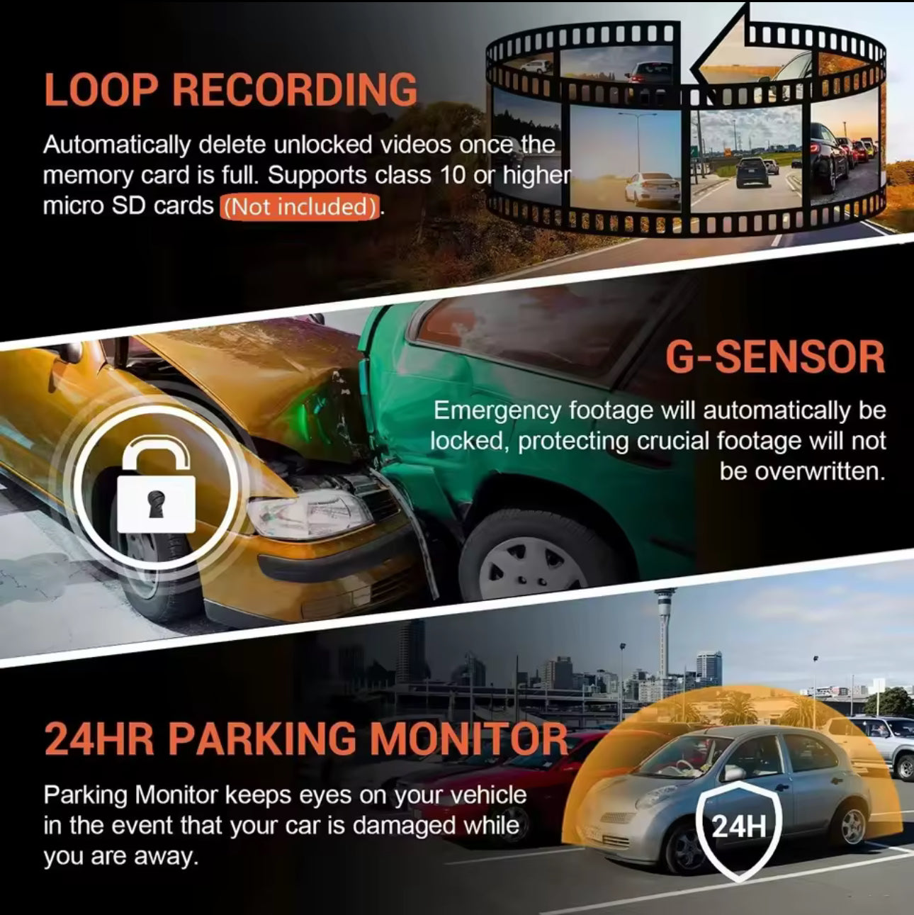 1080P WIFI Dual Camera Dash Cam for cars, Front And Inside camera with IRL Night Vision,Loop Recording, wide angle Car DVR ⚡️