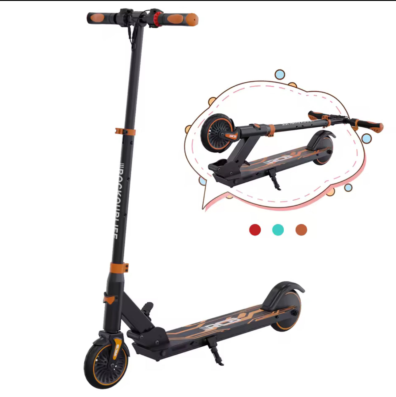 Electric Scooter for Children Aged 8-16 Years, Only 7.55KG Foldable Electric Scooters, Two Types of Braking 20kmph