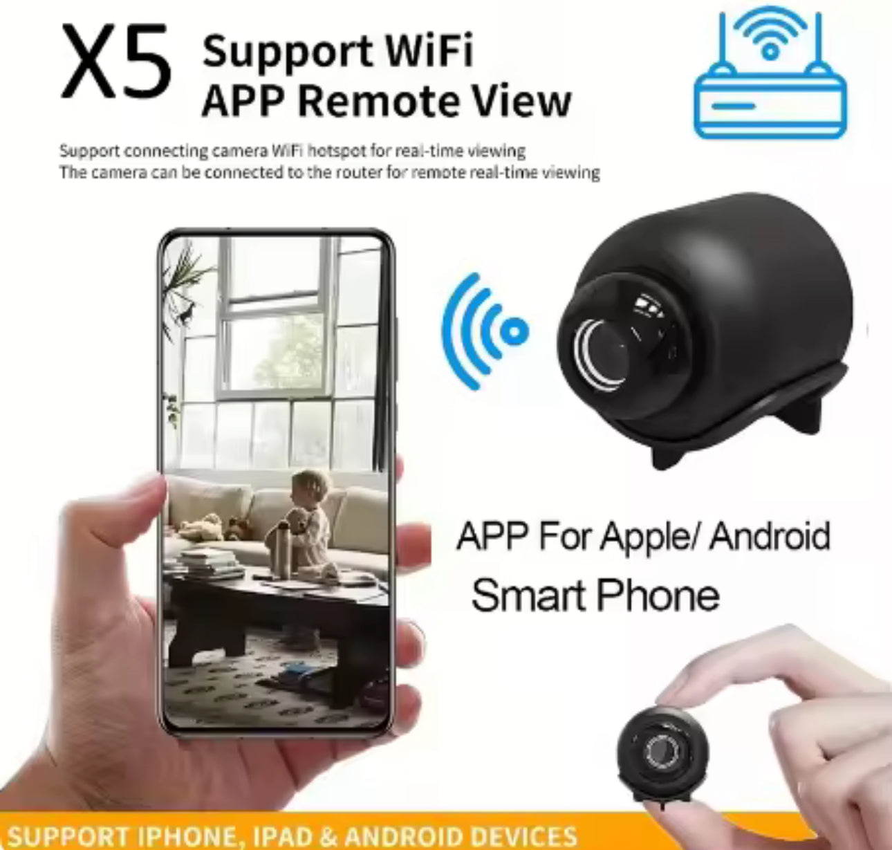 New X5 Mini Camera 1080P Clear Night Vision Lightweight Portable Premium Cams Motion Detection Wireless WiFi Surveillance Camera ⚡️