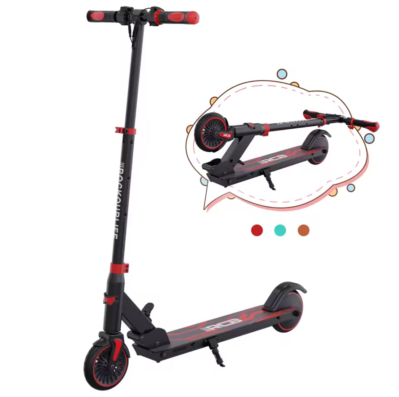 Electric Scooter for Children Aged 8-16 Years, Only 7.55KG Foldable Electric Scooters, Two Types of Braking 20kmph