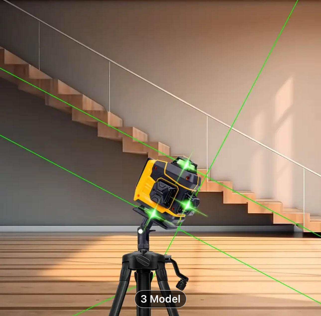 4D Green Laser Level with 16-Line Projection, 360° Auto-Leveling, Rechargeable Battery & Remote Control - Heavy-Duty Construction Laser Level with Adjustable Stand, Self-Levelling System, Dustproof &, Compatible with Tripods for Construction