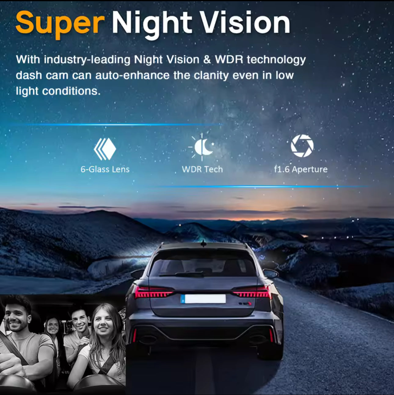 1080P WIFI Dual Camera Dash Cam for cars, Front And Inside camera with IRL Night Vision,Loop Recording, wide angle Car DVR ⚡️