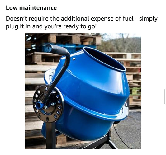 63L Cement / Concrete Mixer, Also Portable, Plug 🔌 Adapter So Doesn’t Use Fuels ⚡️ 2025 Edition ⚡️