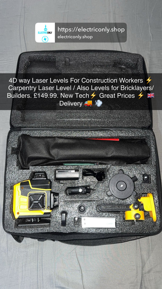 4D Green Laser Level with 16-Line Projection, 360° Auto-Leveling, Rechargeable Battery & Remote Control - Heavy-Duty Construction Laser Level with Adjustable Stand, Self-Levelling System, Dustproof &, Compatible with Tripods for Construction